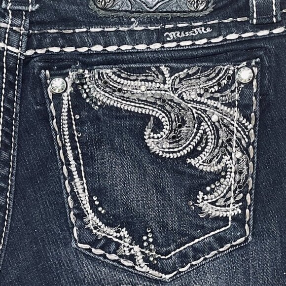 MISS ME Jewel Embellished Skinny Jeans - Size 26 - Picture 9 of 15